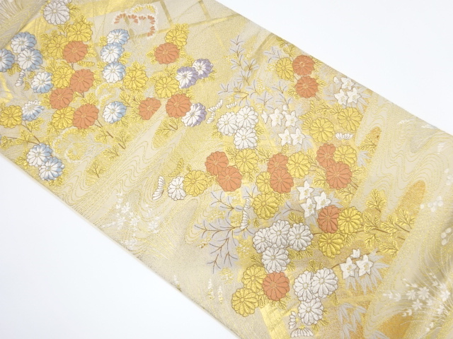 JAPANESE KIMONO / ANTIQUE FUKURO OBI / SILK / WOVEN HIGAKI PATTERN